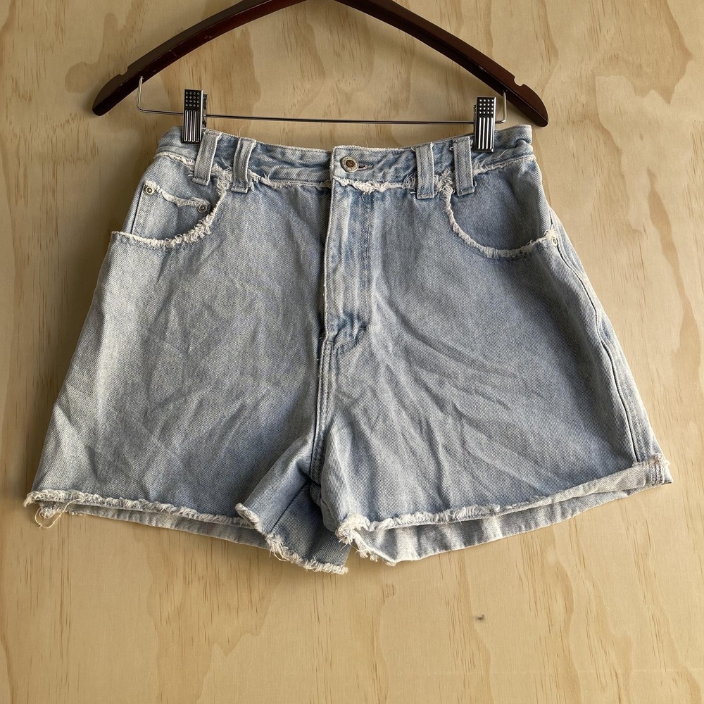 Vintage LA Blues Shorts Womens 12 Denim Blue High Rise Cutoff Frayed Hem Casual